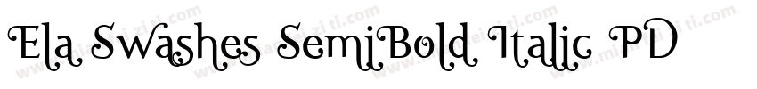 Ela Swashes SemiBold Italic PDF字体转换